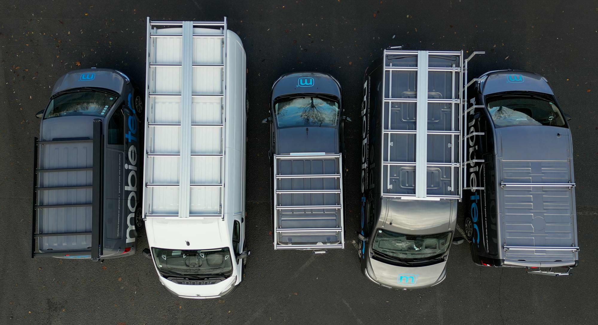 Mobietec Aluminium-Dachkörbe auf verschiedenen Transportern
